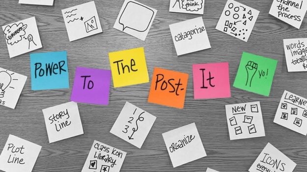 post-it notes Post-It notes on a board