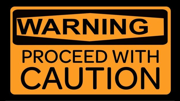 proceed with caution sign