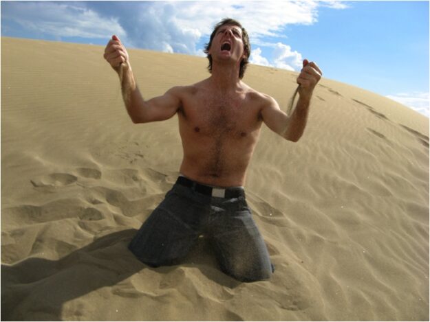 thirsty thirsty man in desert